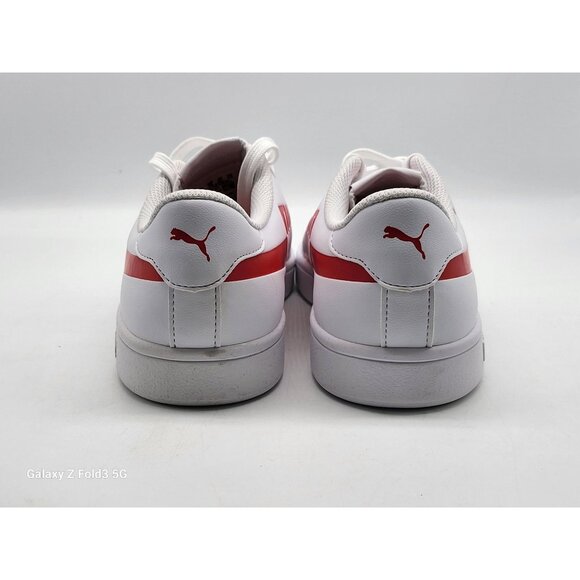 Puma Smash Buck Youth Sneakers White Red Athletic Casual Shoes Size 6C 373804 03 - Picture 7 of 9